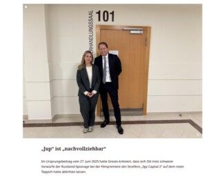 Profil Screenshot Anna und Michael.png Bildunterschrift (Screenshot): Michael Borsky und Anna Thalhammer vor Gericht. Foto: Profil Nachrichtenmagazin
